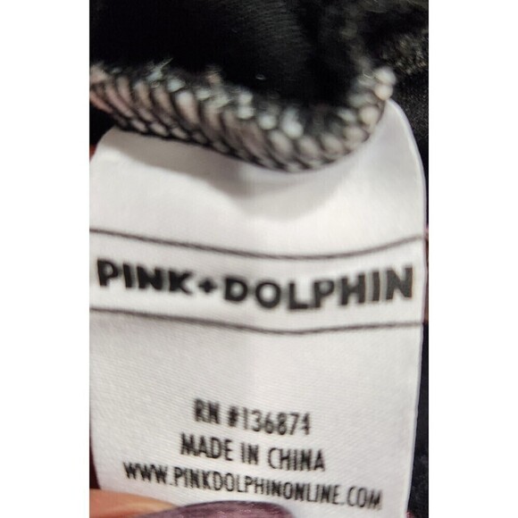 PINK + Dolphin Black "foreign." Short Sleeve Sweatshirt Tunic Dress, Medium - Picture 7 of 9